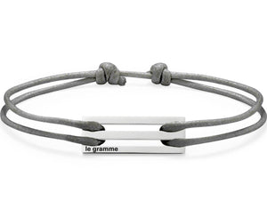 perforated gray cord bracelet le 2.5g